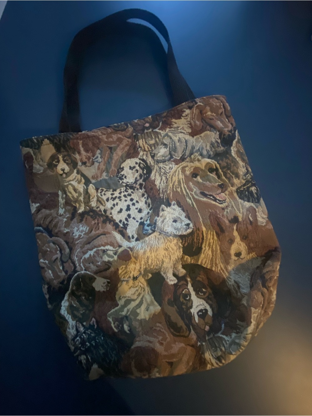 Vintage Dog Tapestry Tote Bag